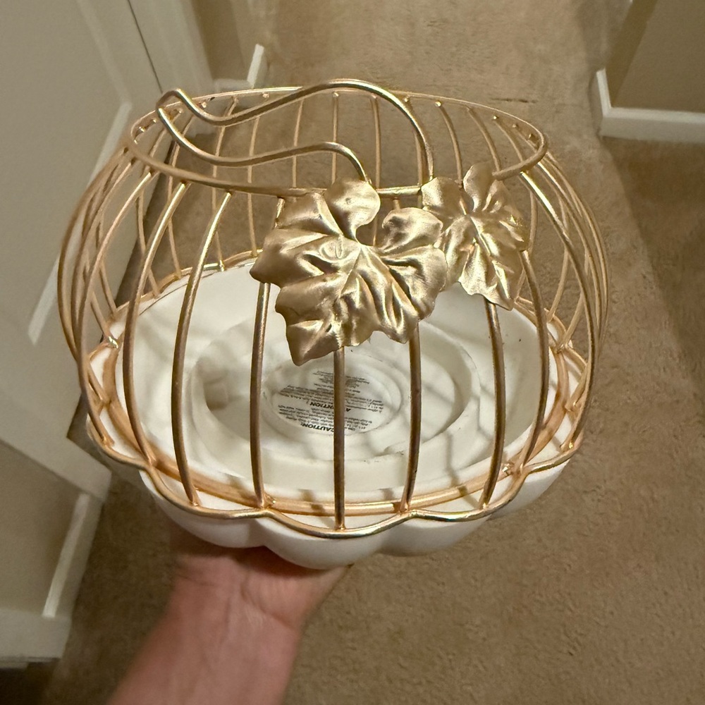 BBW Gold and White Decorative Pumpkin Cage